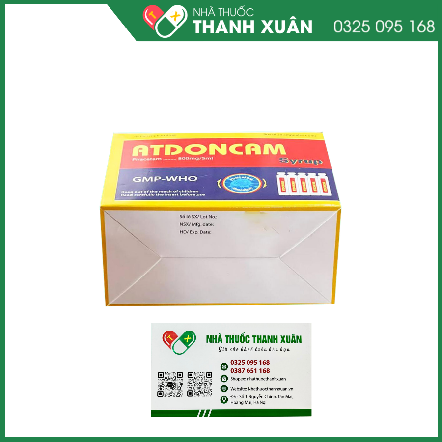 Atdoncam Syrup 800mg/5ml điều trị sa sút trí tuệ, chóng mặt, suy giảm trí nhớ